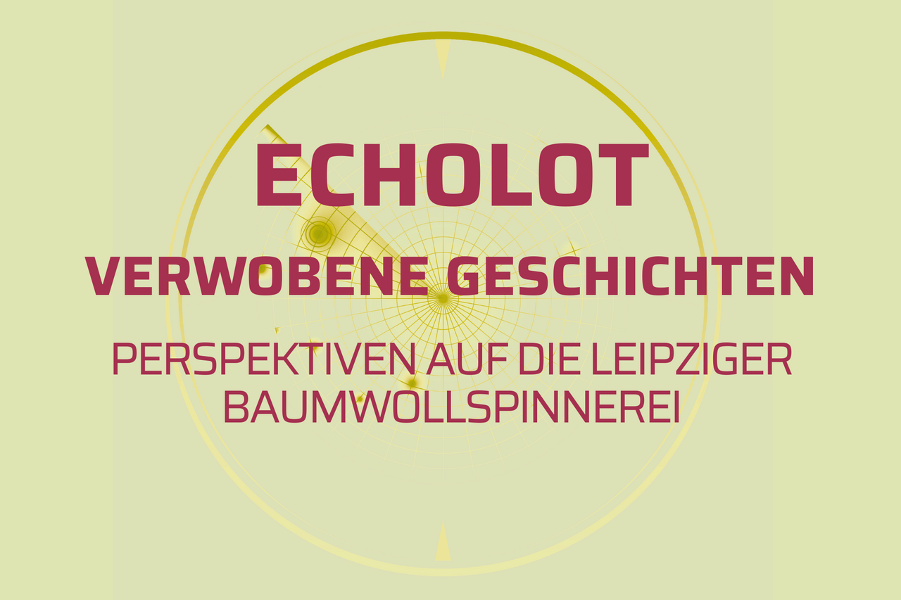 Orangene Schrift auf gelben Hintergrund mit dem Titel der Veranstaltung.